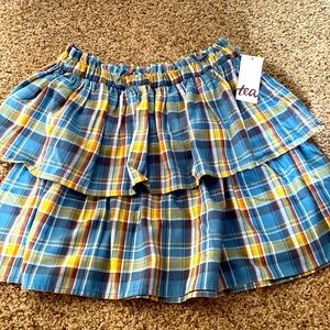 Tea plaid layered Skirt